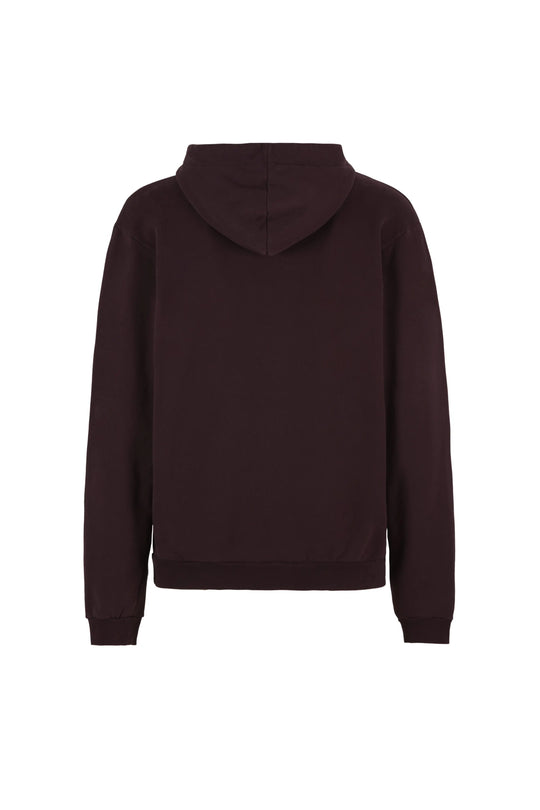 Dark brown hoodie on a white background